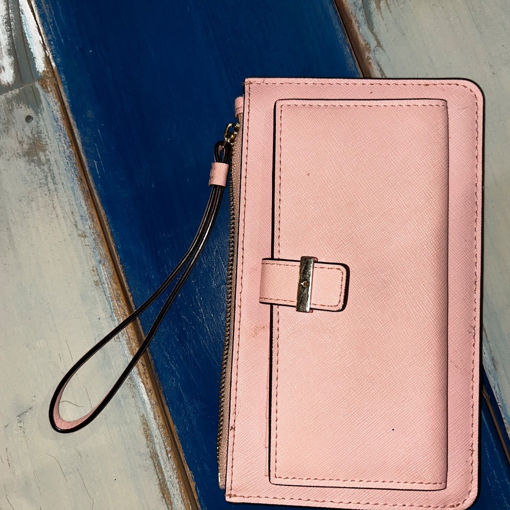 Kate Spade S338 Pink Leather Wristlet Bifold Wallet - Picture 2 of 5